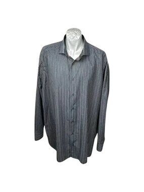 NXT Black Gray Stripe Shirt Size 3X  TALL‎ LS Big Man
